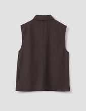 Mhl Sleeveless Overshirt Irregular Cotton Drill Mahogany