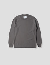 Mhl Wide Neck Sweatshirt Fine Merino Wool Concrete