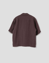 Revere Collar Shirt Soft Linen Poplin Mahogany
