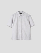 Sleeve Band Shirt Shadow Stripe Cotton White Grey