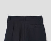 Stitch Pleat Trousers Dry Linen Plainweave Ink