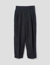 Stitch Pleat Trousers Dry Linen Plainweave Ink