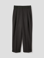 Stitch Pleat Trousers Double Twisted Wool
