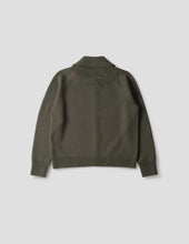Zip Collar Cardigan Irregular Spun Wool