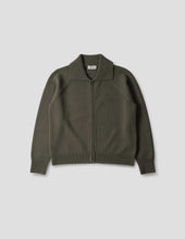 Zip Collar Cardigan Irregular Spun Wool