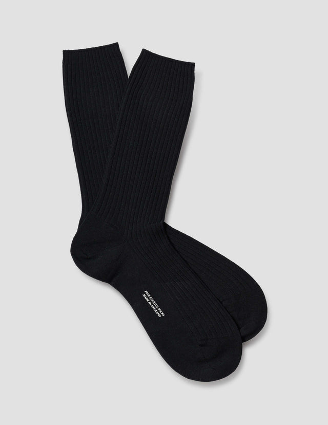 FULL RIB SOCK | FINE MERINO | BLACK