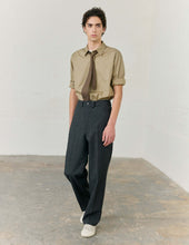 Back Yoke Trousers Crisp Wool Plainweave
