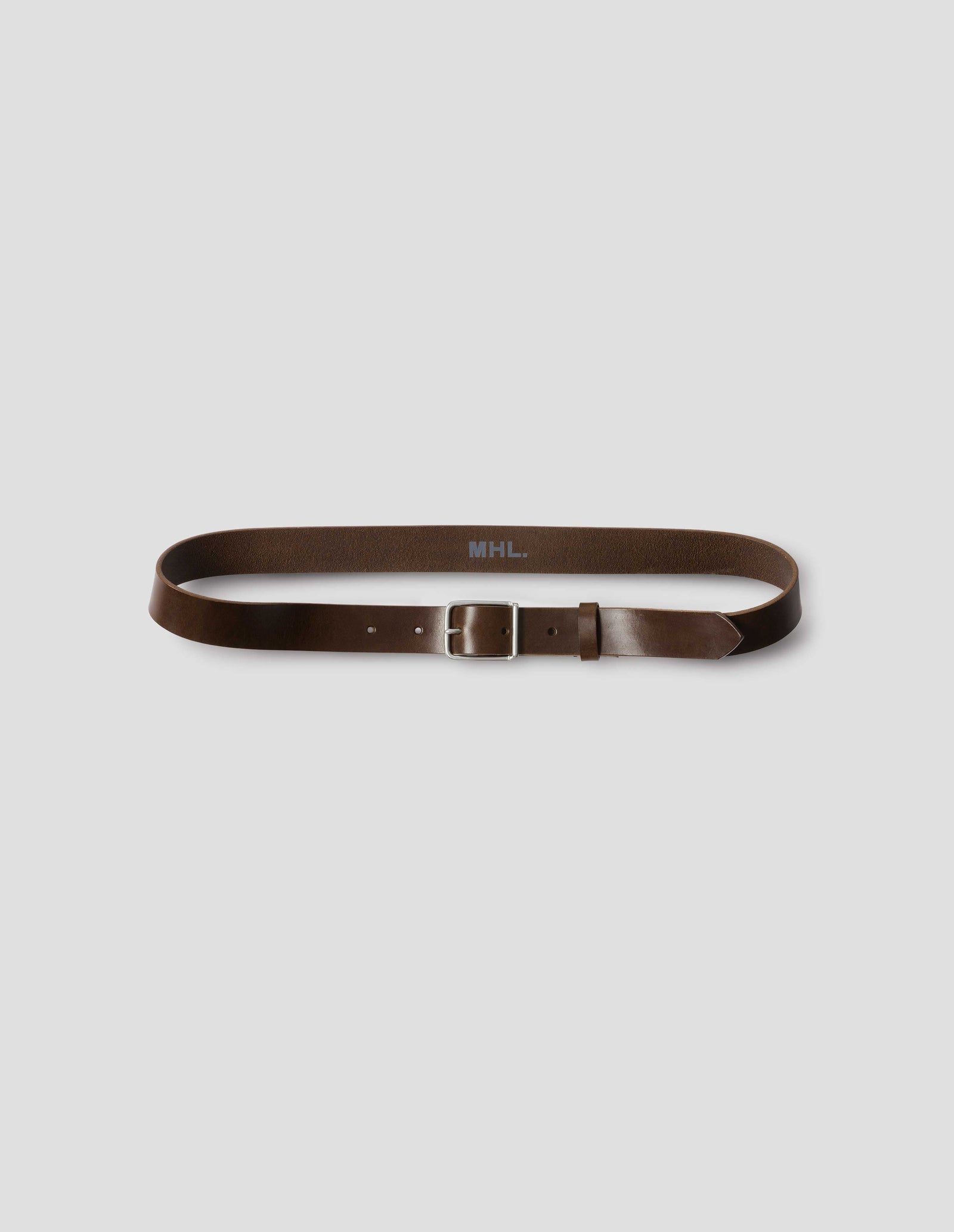 Mhl Keeper Buckle Belt Leather Dark Brown