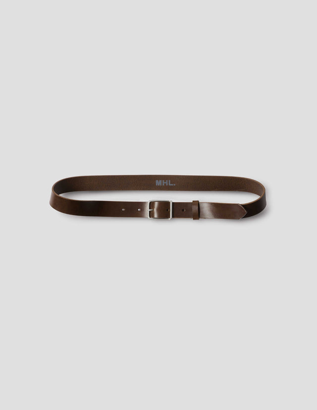 MHL. KEEPER BUCKLE BELT | LEATHER | DARK BROWN