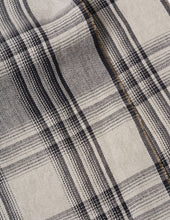 Graphic Check Scarf Textured Linen Stone