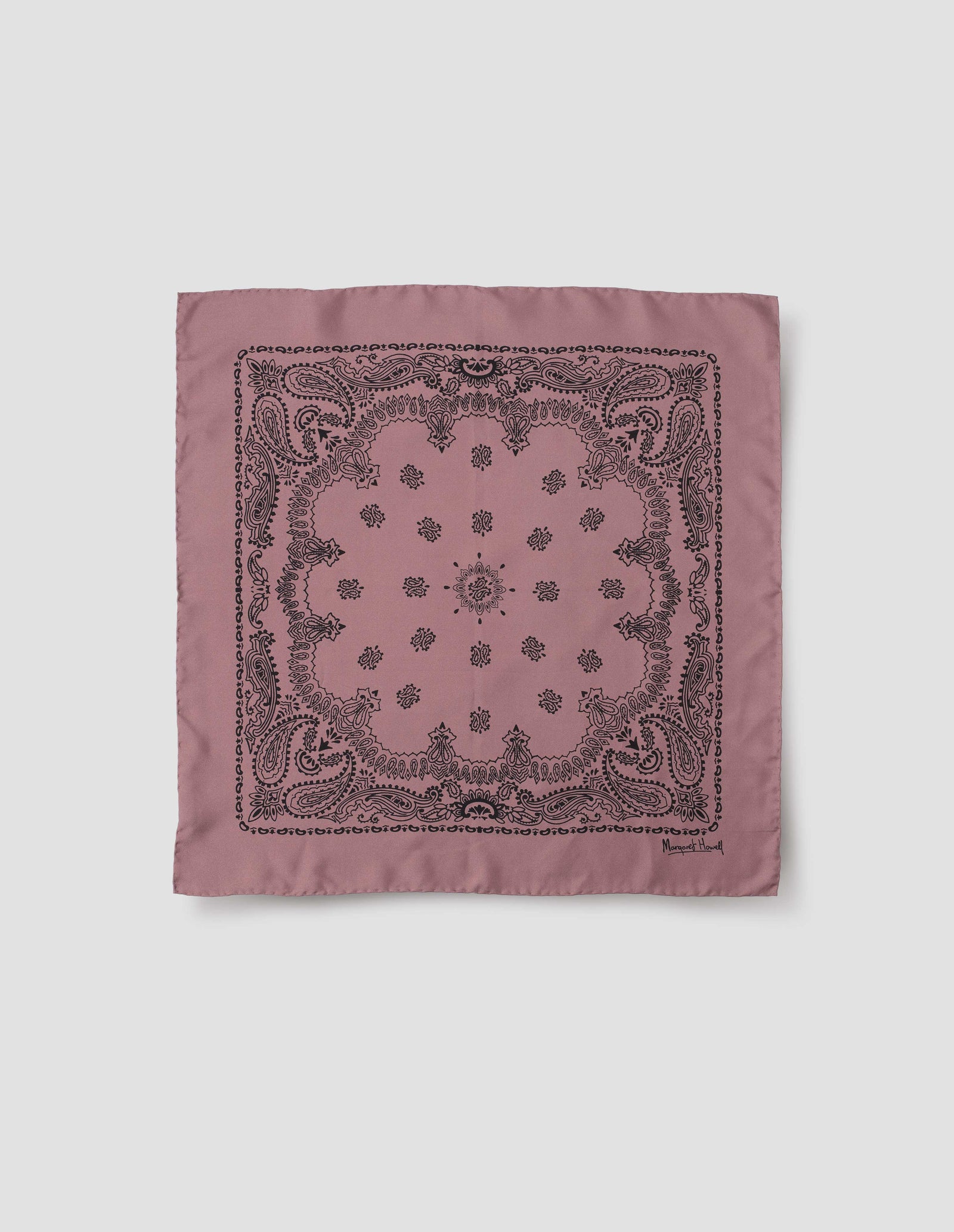 Paisley Bandana Silk Twill Mineral Pink