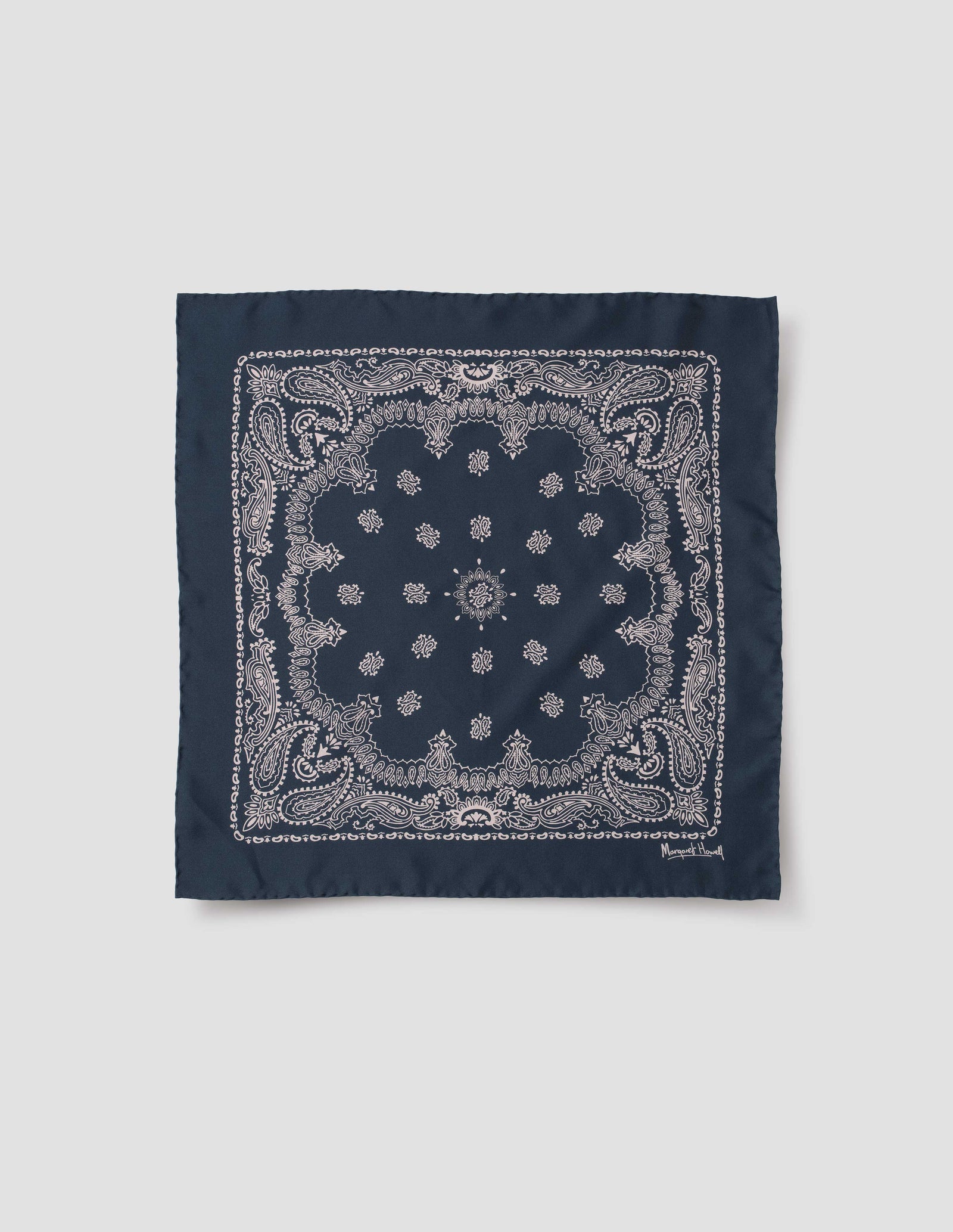 Paisley Bandana Silk Twill Navy
