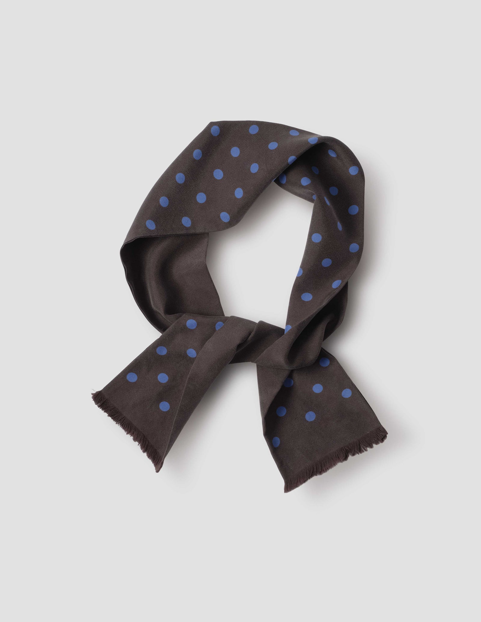 Polka Dot Tie Scarf Silk Ebony