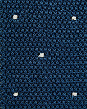 Marine Blue White Spot Knitted Silk Tie