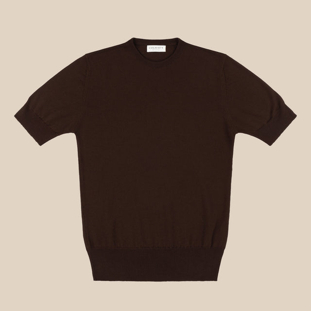 Merino sport shirt in brown