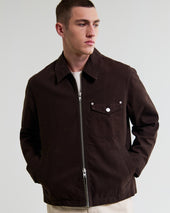 Mason Dark Brown Peached Canvas Work Jacket