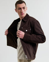 Mason Dark Brown Peached Canvas Work Jacket