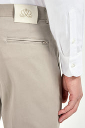Mastic Cotton And Cashmere Garda Trousers Made In Italy