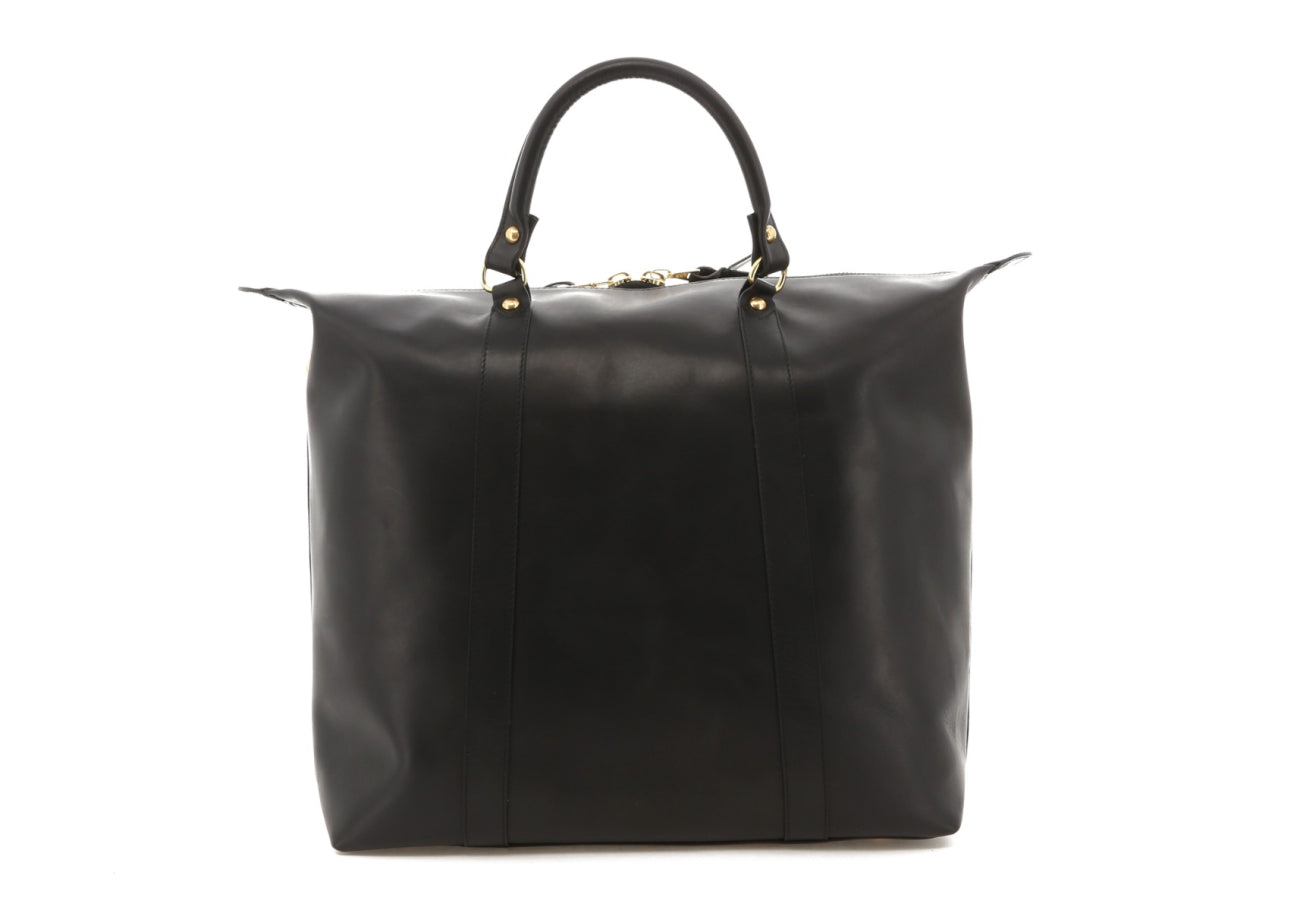 Hampton Tote - Matte Black - Smooth Tumbled - Grey Cordura Interior