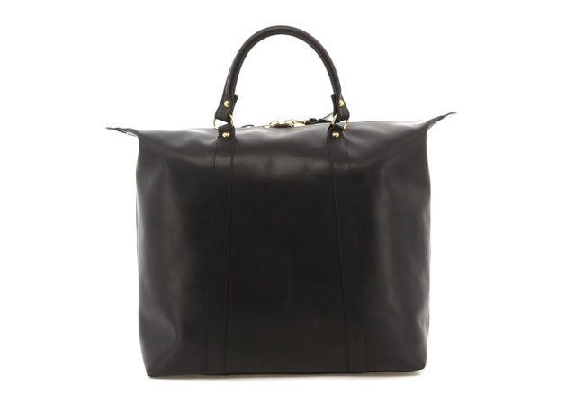 Hampton Tote - Matte Black - Smooth Tumbled - Grey Cordura Interior