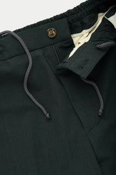 Wool Stretch Easy Pants Dark Green