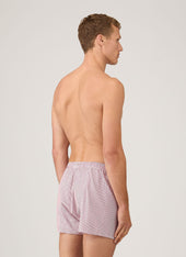 Men's Classic Boxer Short in White/Red Pinstripe