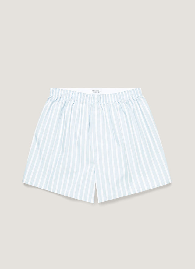 Men's Classic Boxer Short in Sky Blue/White