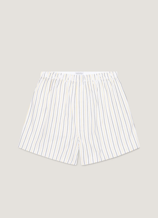 Men's Classic Boxer Short in White/Blue/Yellow