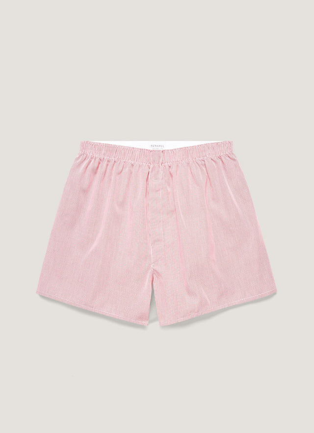 Men's Classic Boxer Short in Red Micro Gingham
