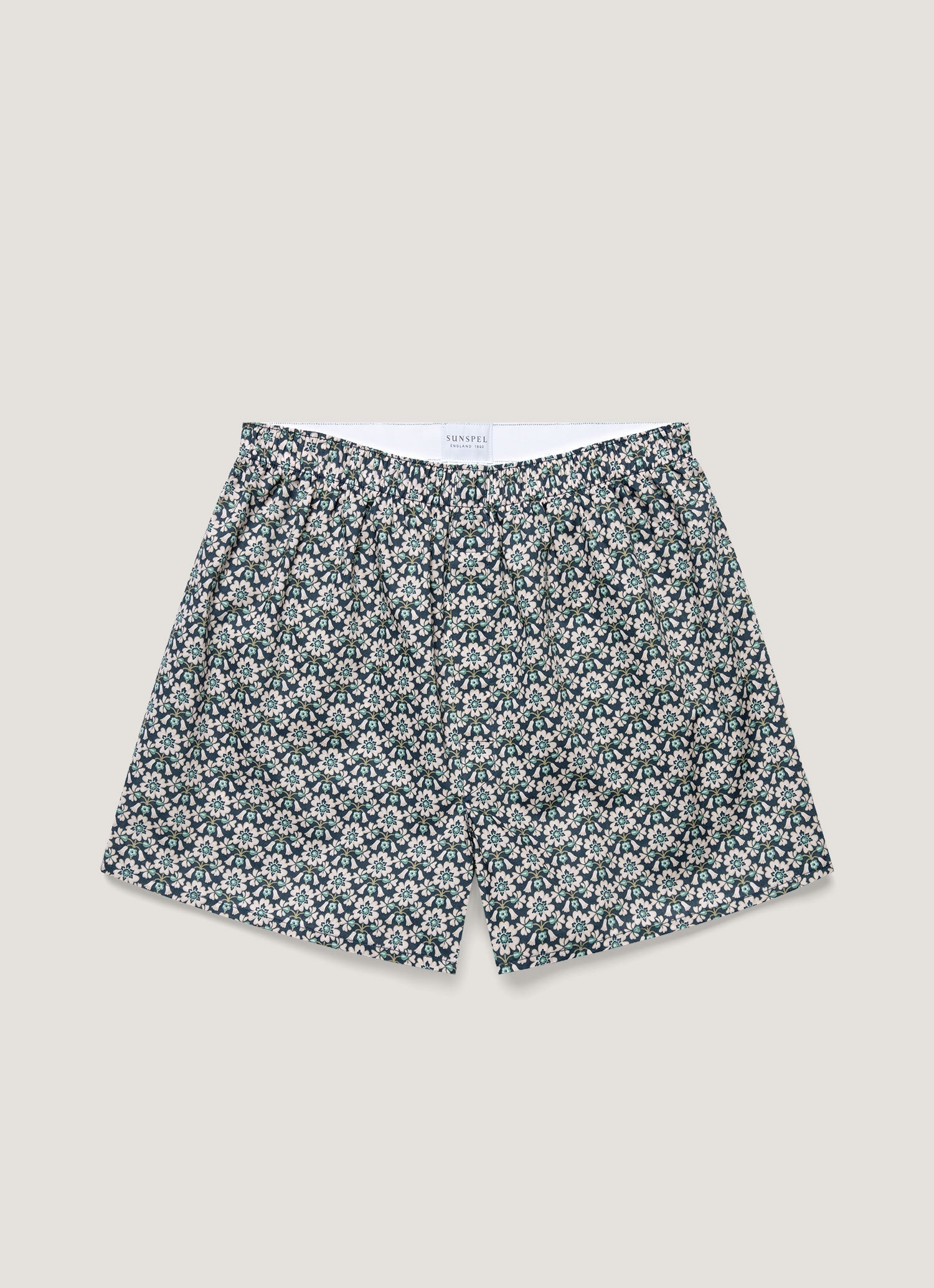 Men's Classic Boxer Short in Liberty Fabric in Navy/White Macsen