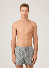 Men's Classic Boxer Short in Liberty Fabric in Navy/White Macsen
