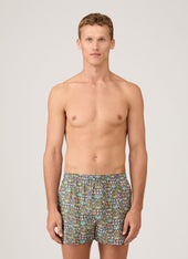 Men's Classic Boxer Short in Liberty Fabric in Navy Floral Tropics