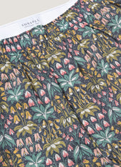 Men's Classic Boxer Short in Liberty Fabric in Navy Floral Tropics