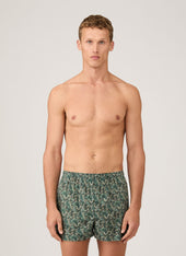 Men's Classic Boxer Short in Liberty Fabric in Midnight Green Canopy