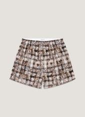 Men's Classic Boxer Short in Liberty Fabric in Grey Archive Gingham