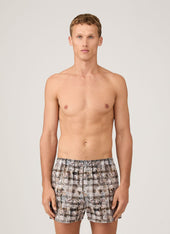 Men's Classic Boxer Short in Liberty Fabric in Grey Archive Gingham