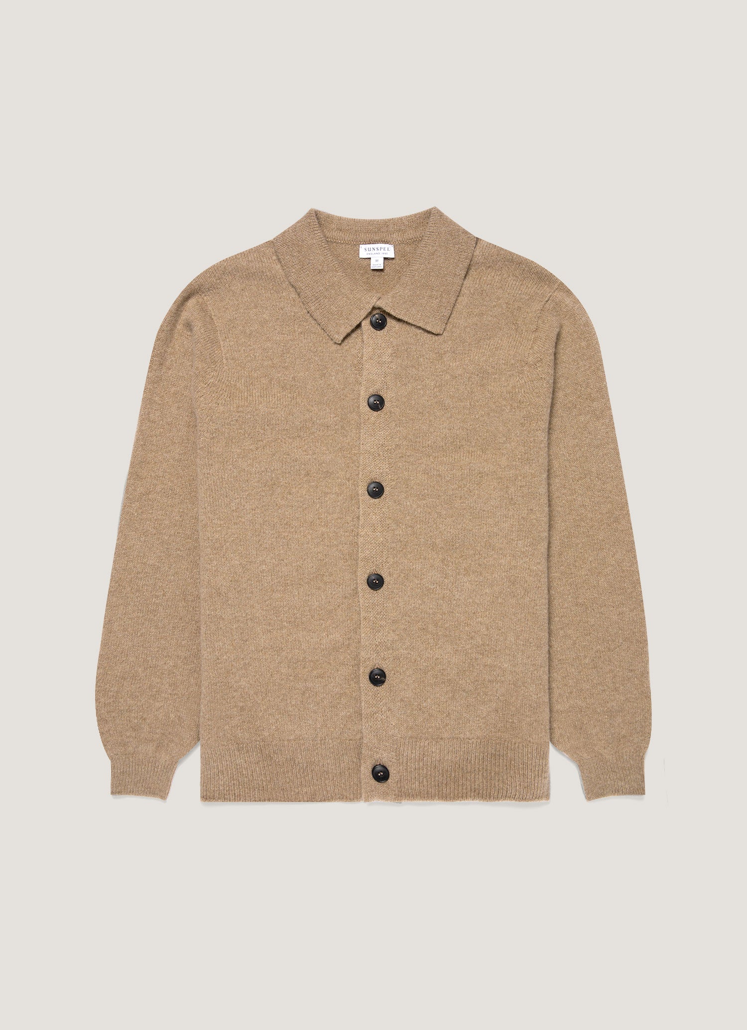 Men S Lambswool Cardigan In Sandstone
