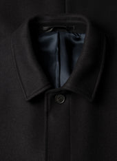 Men's Boiled Wool Coat in Navy