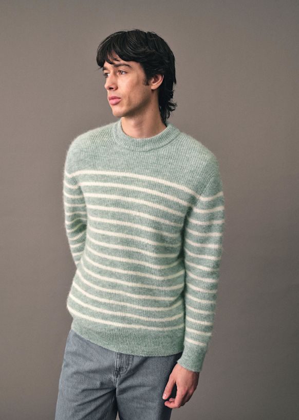 Arwin Sweater Water Green Ecru