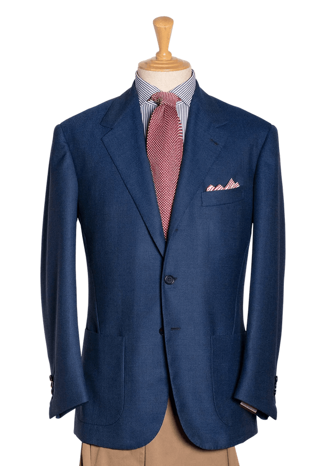 Medium Blue Hopsack Blazer