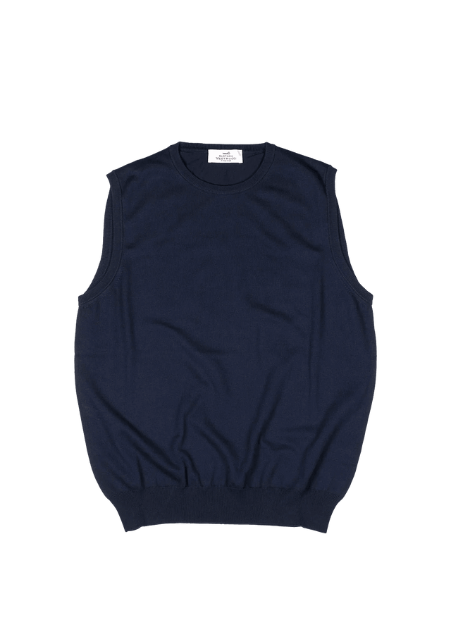 Denim Blue Cotton Waistcoat