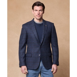Ennis Tweed Blazer in Blue Check | Men's Tweed Blazers |