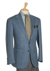 Men S Azure Lambswool Herringbone Single Breasted Jacket