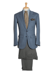 Men S Azure Lambswool Herringbone Single Breasted Jacket
