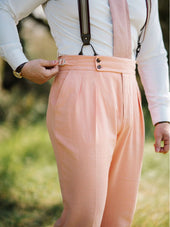 Men S And Beige Striped Button Suspenders