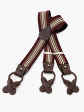 Men S And Beige Striped Button Suspenders