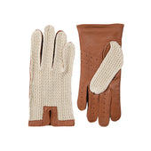 Men S Crochet Back Imitation Peccary Leather Driving Gloves