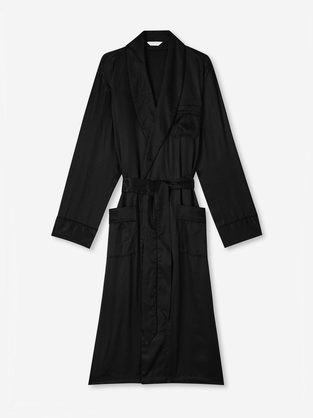 Men's Robe Woburn 8 Silk Satin Black