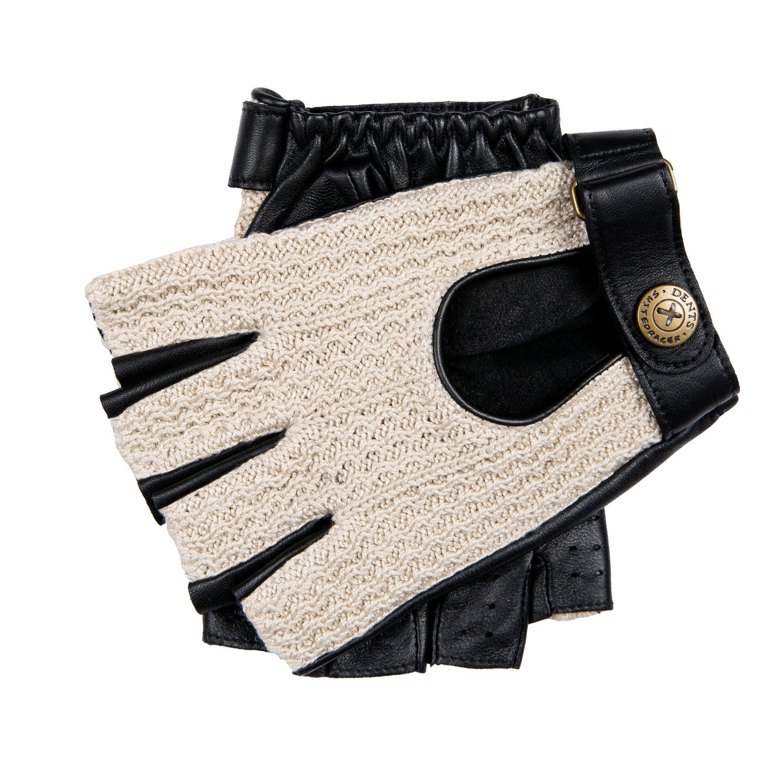 Men S The Suited Racer Fingerless Crochet Back Leather Driving Gloves