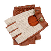 Men S The Suited Racer Fingerless Crochet Back Leather Driving Gloves